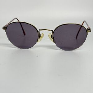 Vintage Marchon‎ Superthin 3 Bronze Round Half Rim Sunglasses FRAMES ONLY H15911
